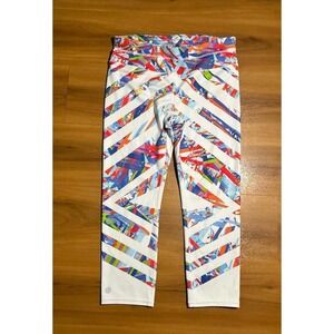 Athleta Kaleidoscope Sonar Asymmetrical Pattern Color Block Yoga Crop Pants